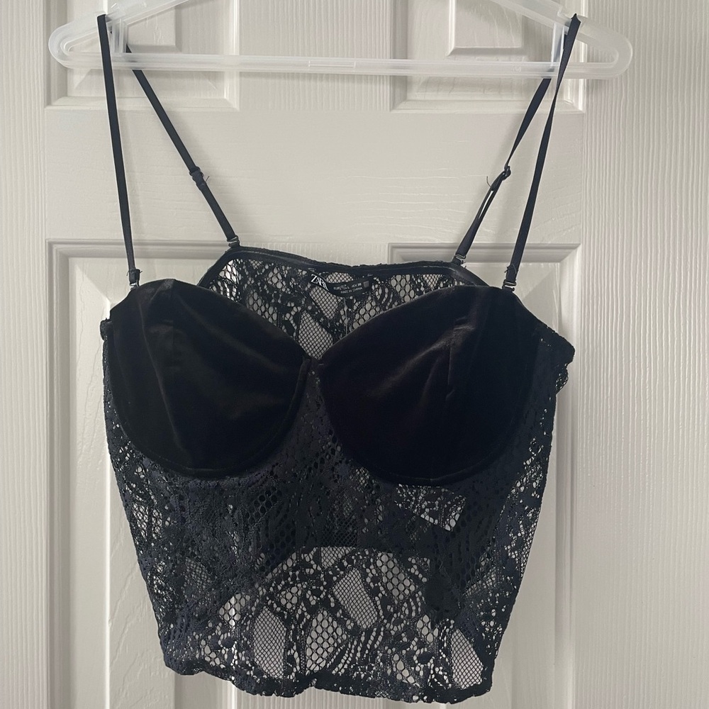 Zara Black Lace Bustier Camisole